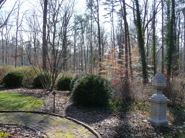 Sculpture adds weight and a focal point. : Winter : Richmond VA Landscape Designer: Gardens by Monit, LLC: Monit Rosendale landscape designer Richmond and Charlottesville Virginia and Fredericksburg Virginia and Williamsburg Virginia