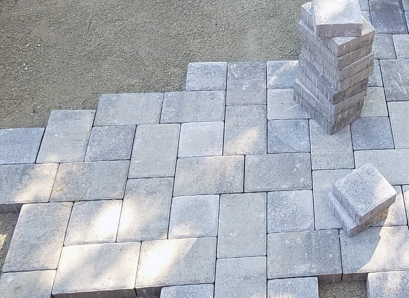 Newline pavers in an I pattern granite color. : Pavers & Stone : Richmond VA Landscape Designer: Gardens by Monit, LLC: Monit Rosendale landscape designer Richmond and Charlottesville Virginia and Fredericksburg Virginia and Williamsburg Virginia