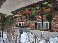 Just completed. New paver walk, retaining wall and plantings.  Spirea Doozie still with fall foliage color.