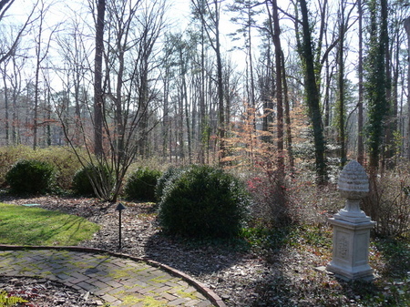 Sculpture adds weight and a focal point.