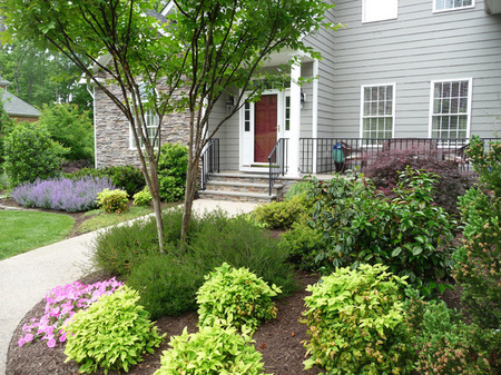 A garden around the front door makes your house a home.