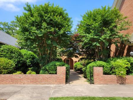 Church Memorial Garden. Overgrown! Before
